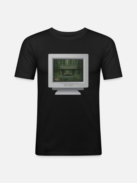 CRT design - The mysterious well... - Men's Slim Fit T-Shirt - black