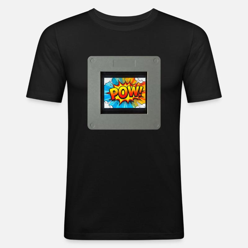 POW Dia - Männer Slim Fit T-Shirt - Schwarz