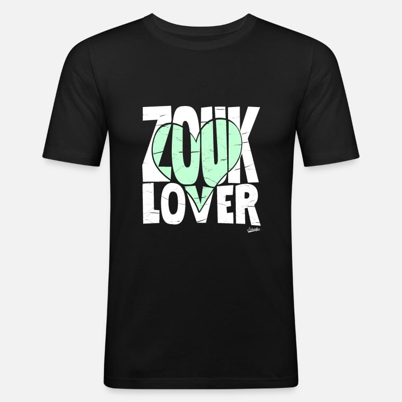 Zouk Lover Mint Tee - Männer Slim Fit T-Shirt - Schwarz