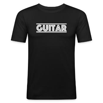 Guitar | Concert, Festival Open Air - Men's Slim Fit T-Shirt - black - Front - Nik (191cm)