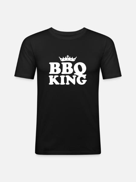 bbq king DE - Männer Slim Fit T-Shirt - Schwarz