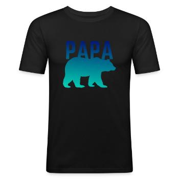 PAPA BEAR - Männer Slim Fit T-Shirt - Schwarz - Vorne - Nik (191cm)