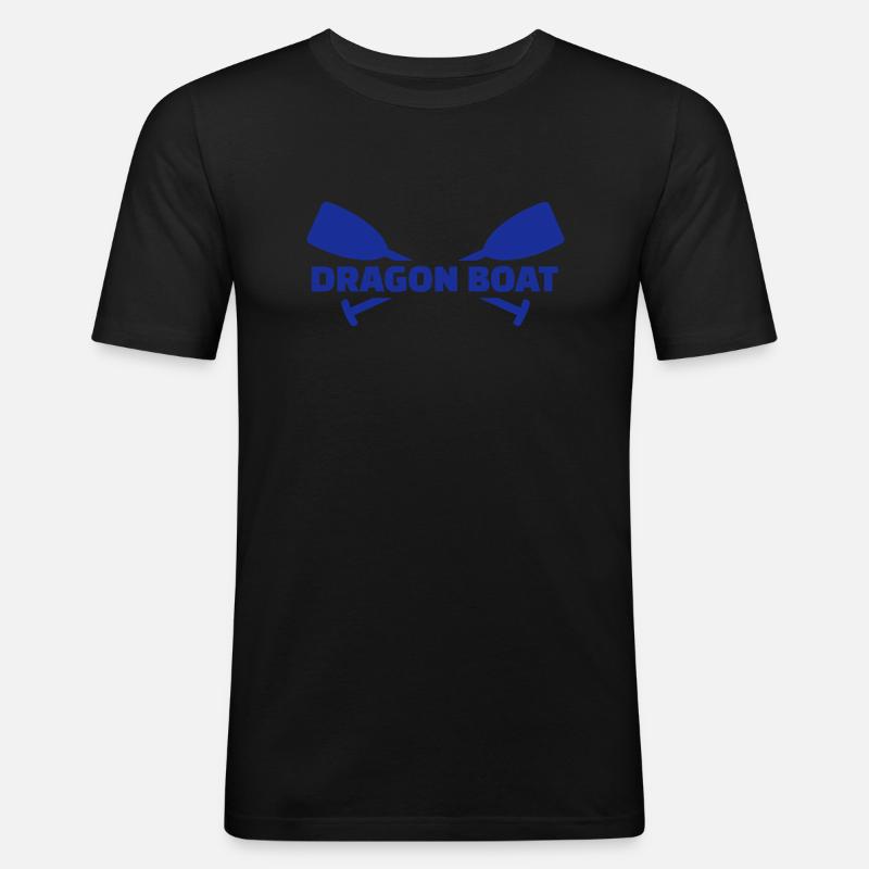 Drachenboot - Männer Slim Fit T-Shirt - Schwarz