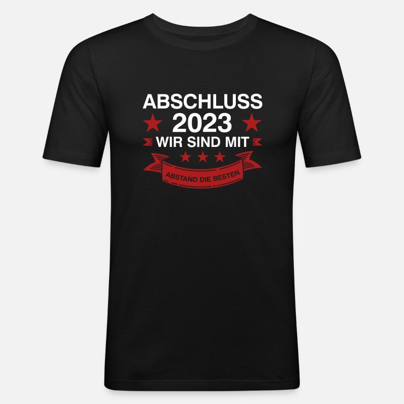 Abschluss 2023 Schule Absolventen Geschenk - Männer Slim Fit T-Shirt - Schwarz