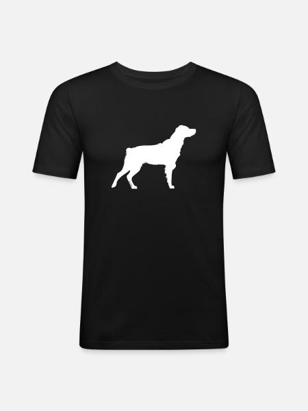 Rainbow Brittany Spaniel White - Men's Slim Fit T-Shirt - black