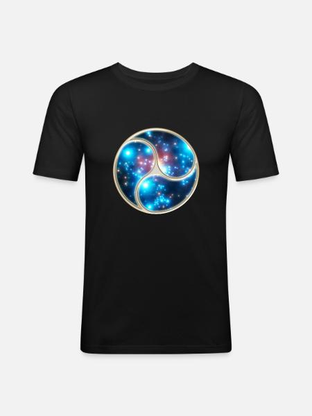 Yin Yang Balance Triskelion Galaxy Star Universe - Männer Slim Fit T-Shirt - Schwarz