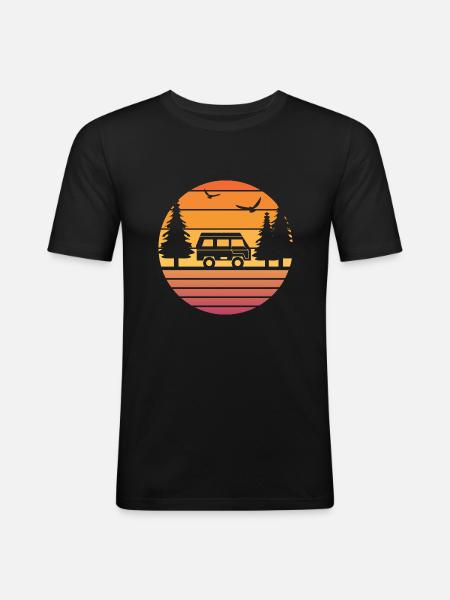 Retro Camping - Men's Slim Fit T-Shirt - black