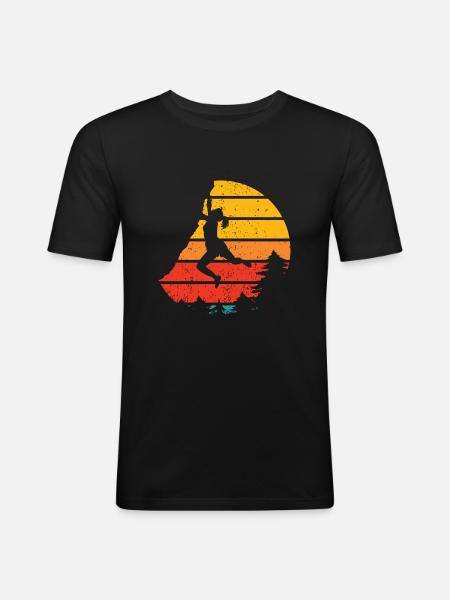 Bouldering Rock Climbing - Men's Slim Fit T-Shirt - black