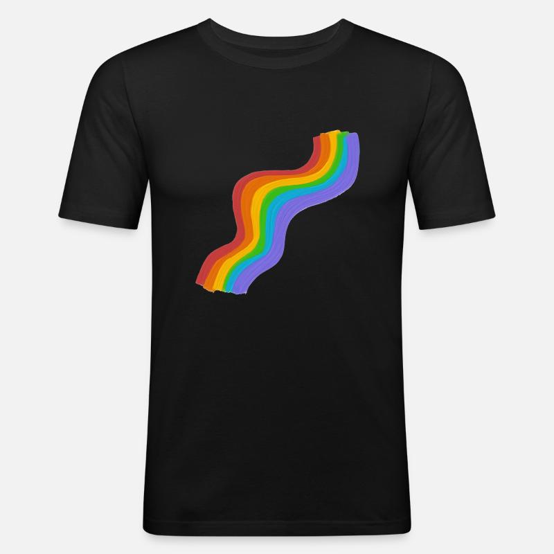 REGENBOGEN - Männer Slim Fit T-Shirt - Schwarz