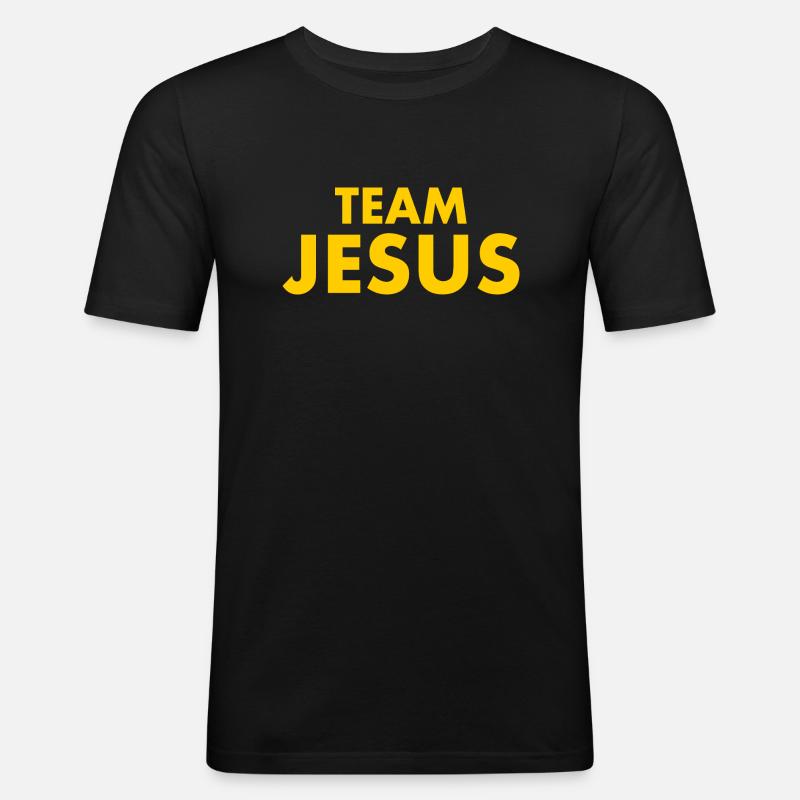 Team jesus - Männer Slim Fit T-Shirt - Schwarz