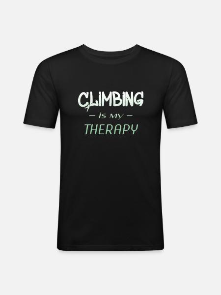 klettern - Männer Slim Fit T-Shirt - Schwarz