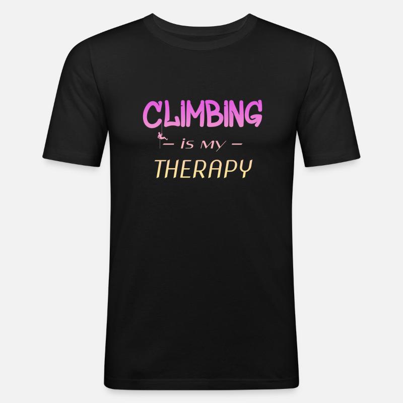 Climber Retro Climbing - Männer Slim Fit T-Shirt - Schwarz