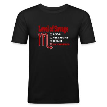 Sternzeichen Skorpion - Männer Slim Fit T-Shirt - Schwarz - Vorne - Nik (191cm)