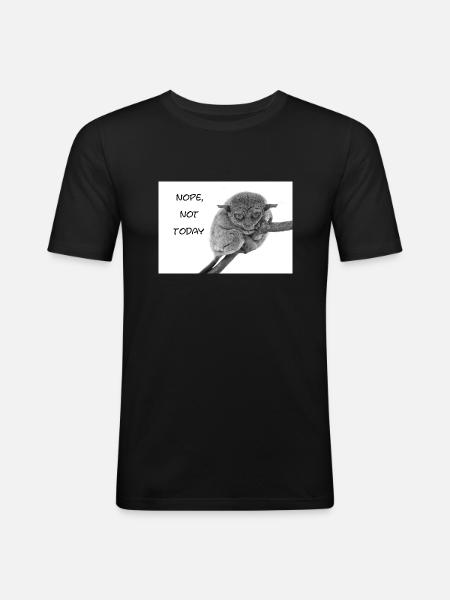 Nope, not today - Männer Slim Fit T-Shirt - Schwarz