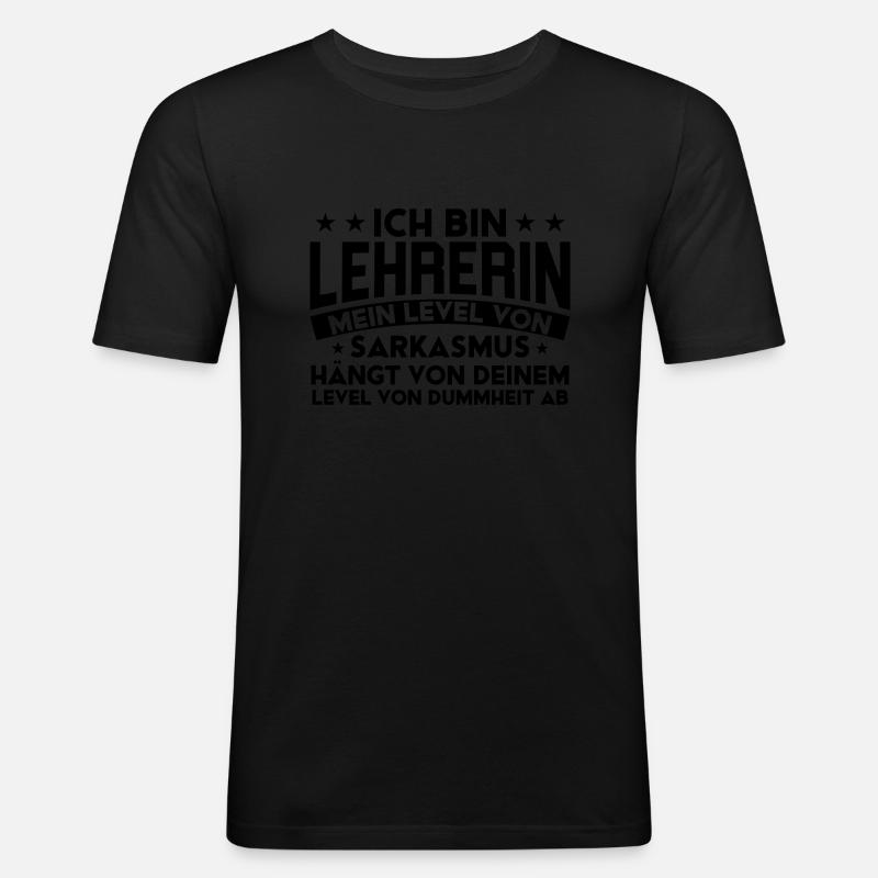 Lehrerin Lehrer Schule Lehrer Geschenk - Männer Slim Fit T-Shirt - Schwarz