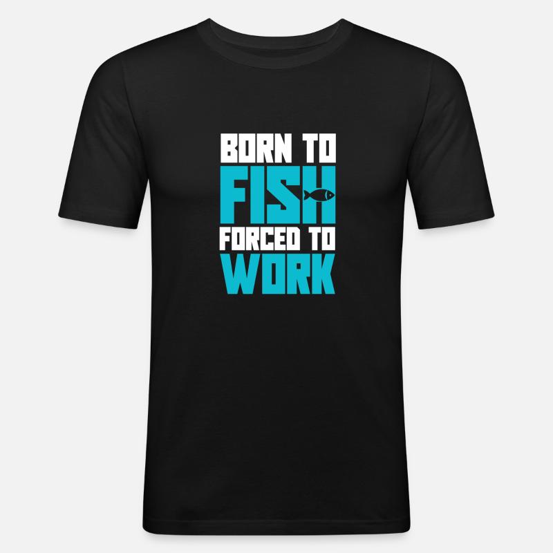 Forelle Lachs - Männer Slim Fit T-Shirt - Schwarz
