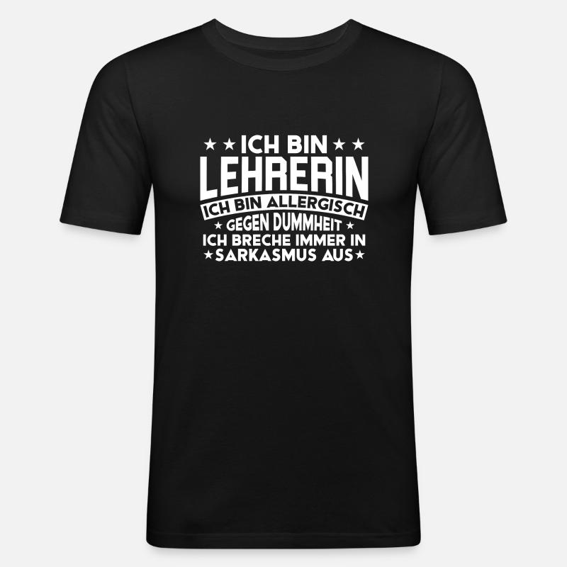 Lehrerin Lehrer Schule Lehrer Geschenk - Männer Slim Fit T-Shirt - Schwarz