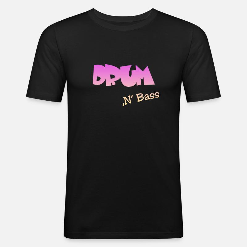 Drum n Bass, Techno, Minimal - Männer Slim Fit T-Shirt - Schwarz