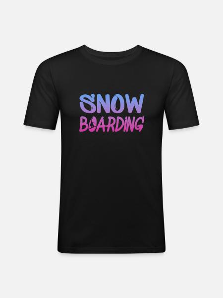 snowboarding boarden - Männer Slim Fit T-Shirt - Schwarz