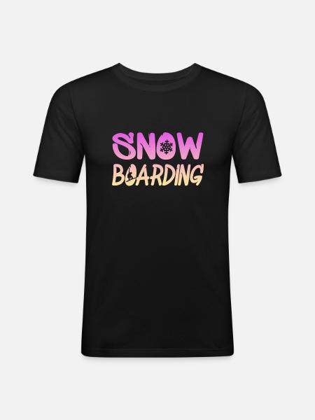 snowboarding - Männer Slim Fit T-Shirt - Schwarz