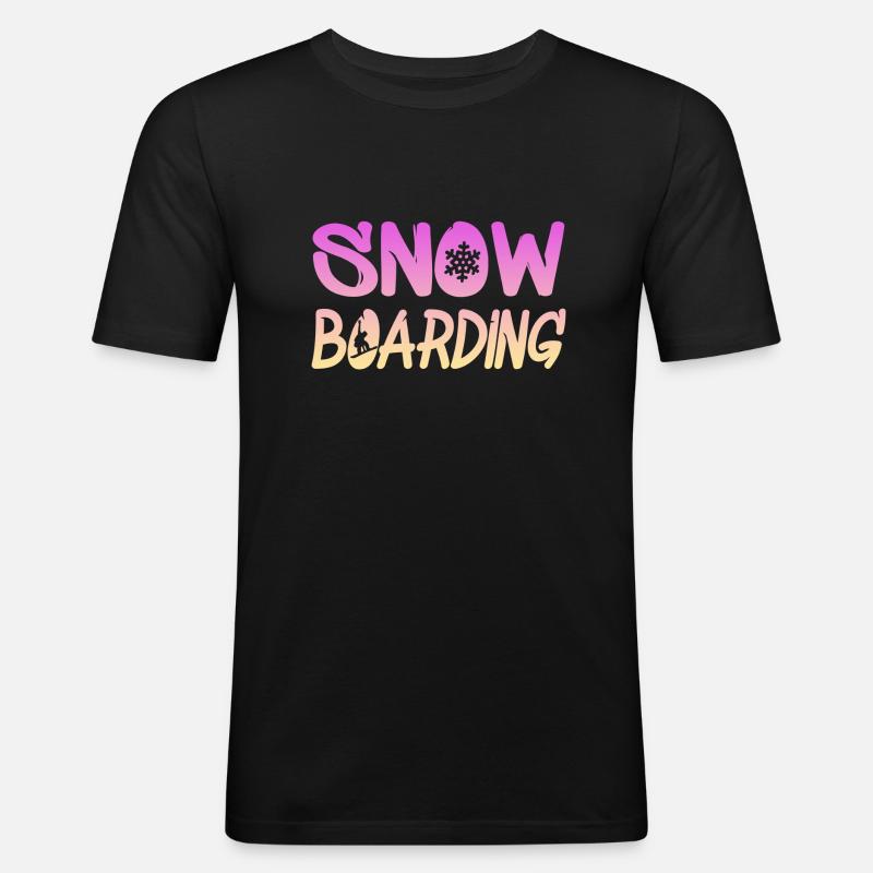 snowboarding - Männer Slim Fit T-Shirt - Schwarz