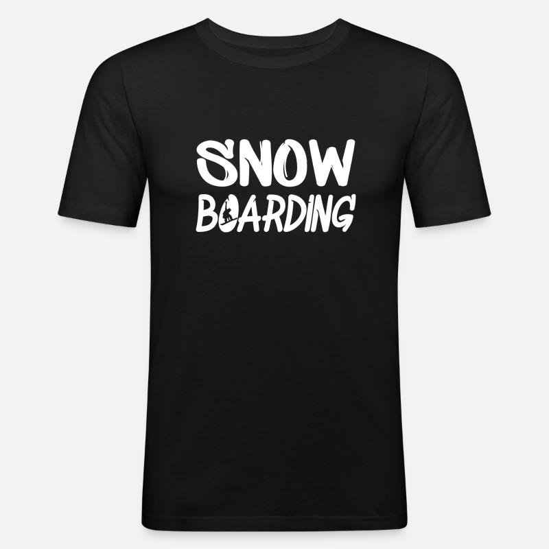 snowboarding - Männer Slim Fit T-Shirt - Schwarz
