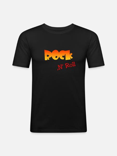 Rock n Roll - Männer Slim Fit T-Shirt - Schwarz