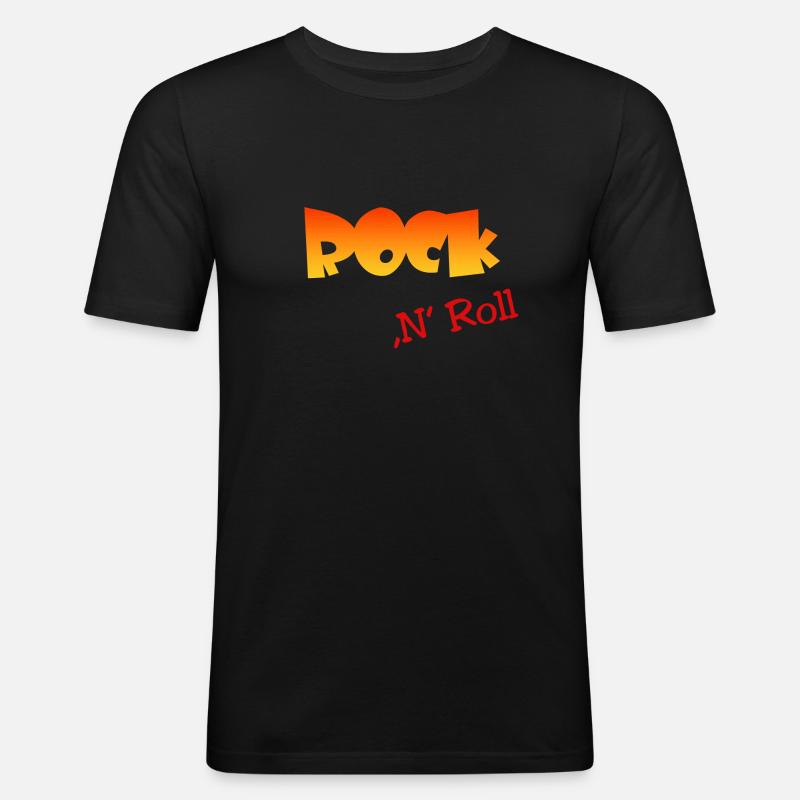 Rock n Roll - Männer Slim Fit T-Shirt - Schwarz