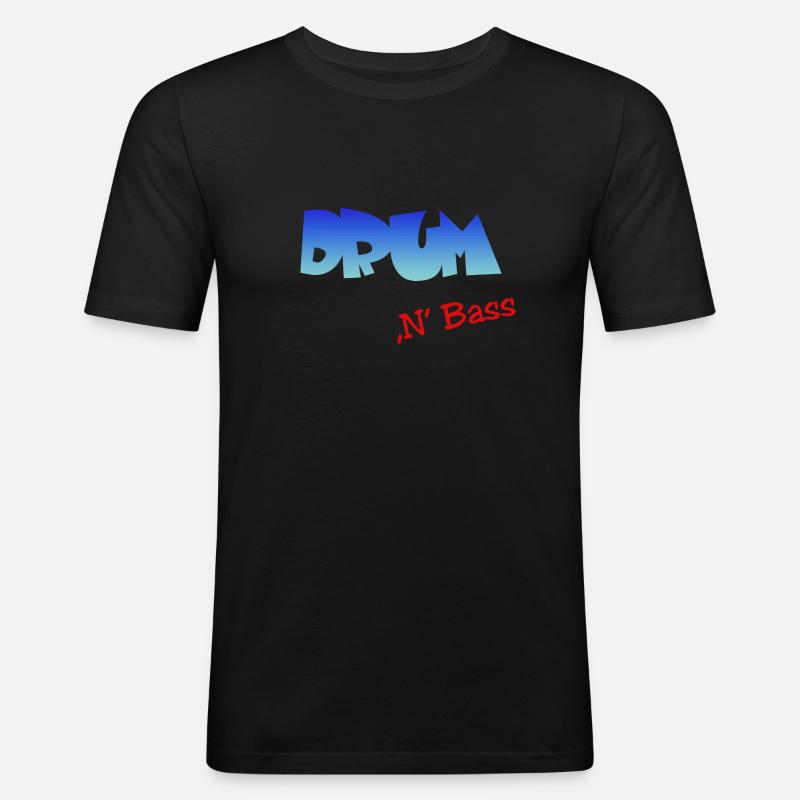 Drum n Bass, Techno, Minimal - Männer Slim Fit T-Shirt - Schwarz