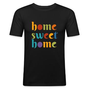 Home Sweet Home - T-shirt près du corps Homme - noir - Devant - Nik (191cm)