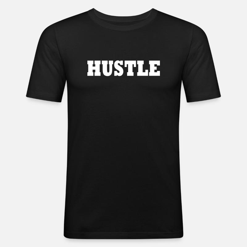 Hustle - Männer Slim Fit T-Shirt - Schwarz