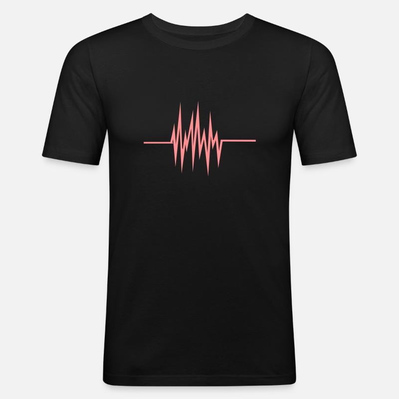 frequenz - puls - Männer Slim Fit T-Shirt - Schwarz