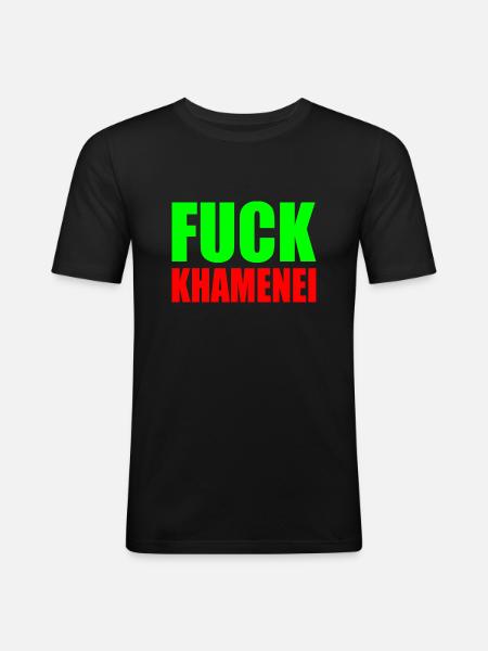 Fuck khamenei Chamenei - iran - Men's Slim Fit T-Shirt - black