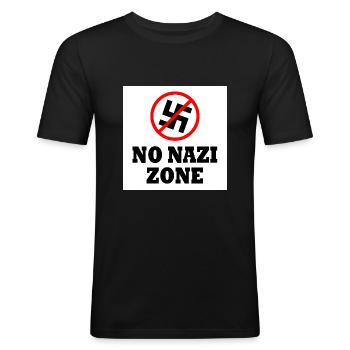 Vers la droite - T-shirt près du corps Homme - noir - Devant - Nik (191cm)