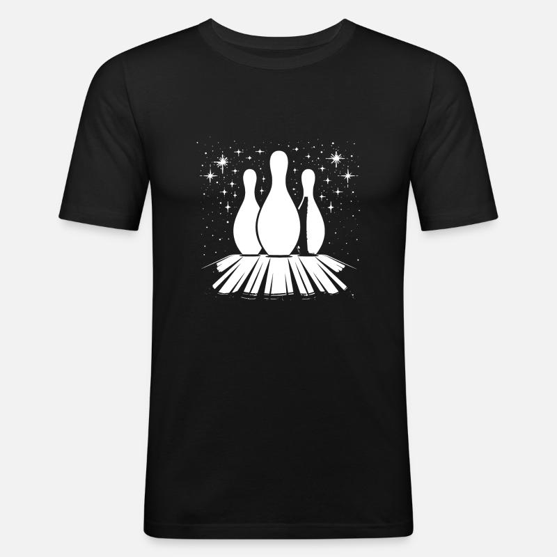 Bowling Pins - Männer Slim Fit T-Shirt - Schwarz