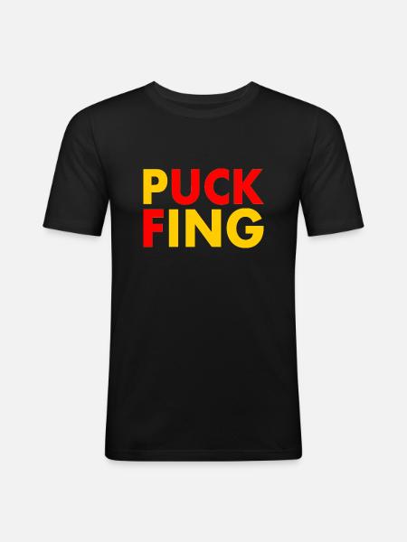 Puck fing - Men's Slim Fit T-Shirt - black