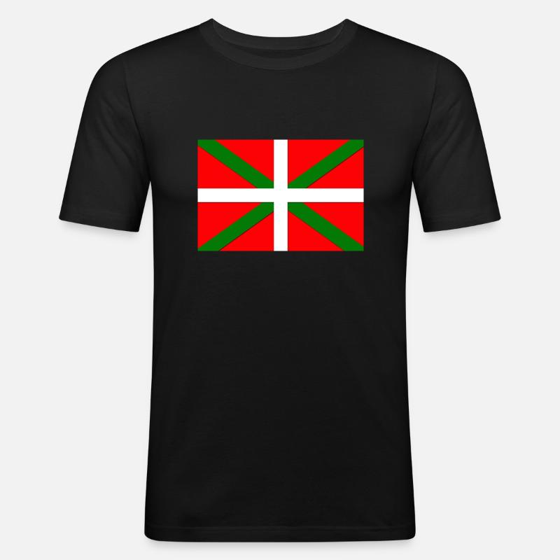 Baskische Flagge - Männer Slim Fit T-Shirt - Schwarz
