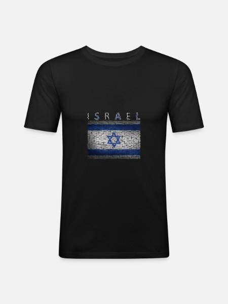 Israel flag - Men's Slim Fit T-Shirt - black