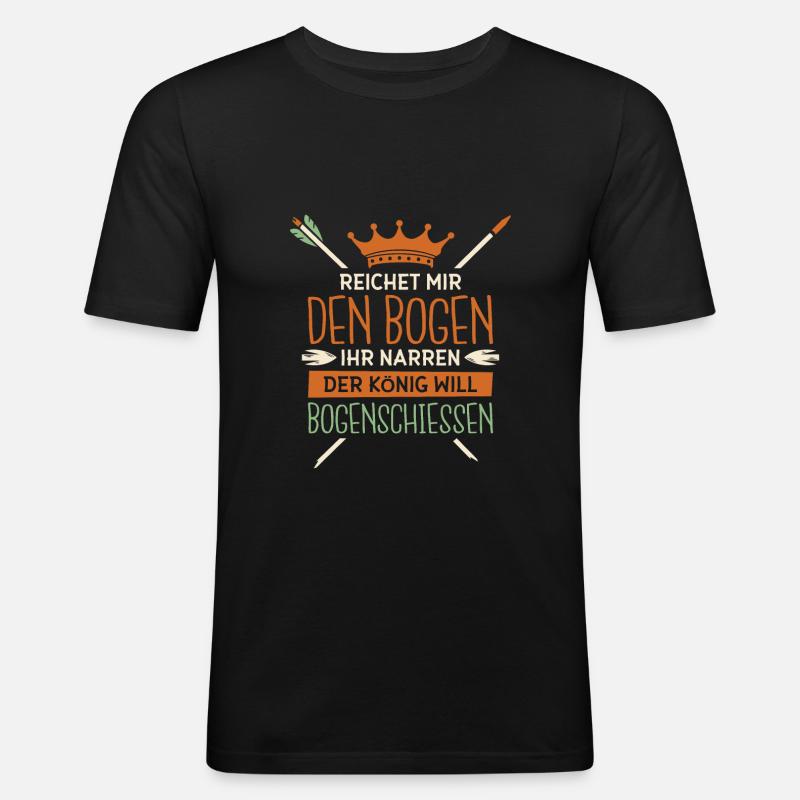 Bogen Bogenschütze Bogenschießen Bogensport - Männer Slim Fit T-Shirt - Schwarz