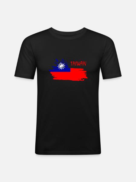 Taiwan taiwan - Männer Slim Fit T-Shirt - Schwarz