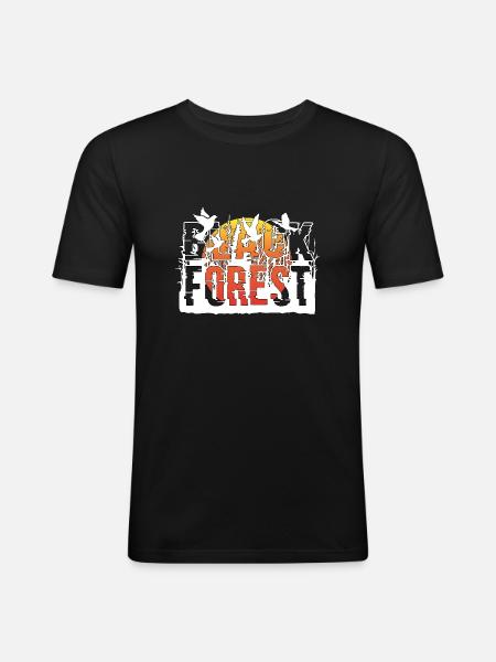 BLACK FOREST SCHWARZWALD - Männer Slim Fit T-Shirt - Schwarz