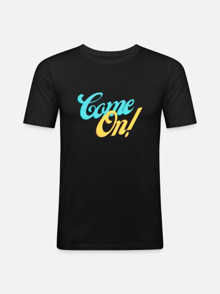 Kom nu! Kom nu med os! - Herre Slim Fit T-Shirt - sort