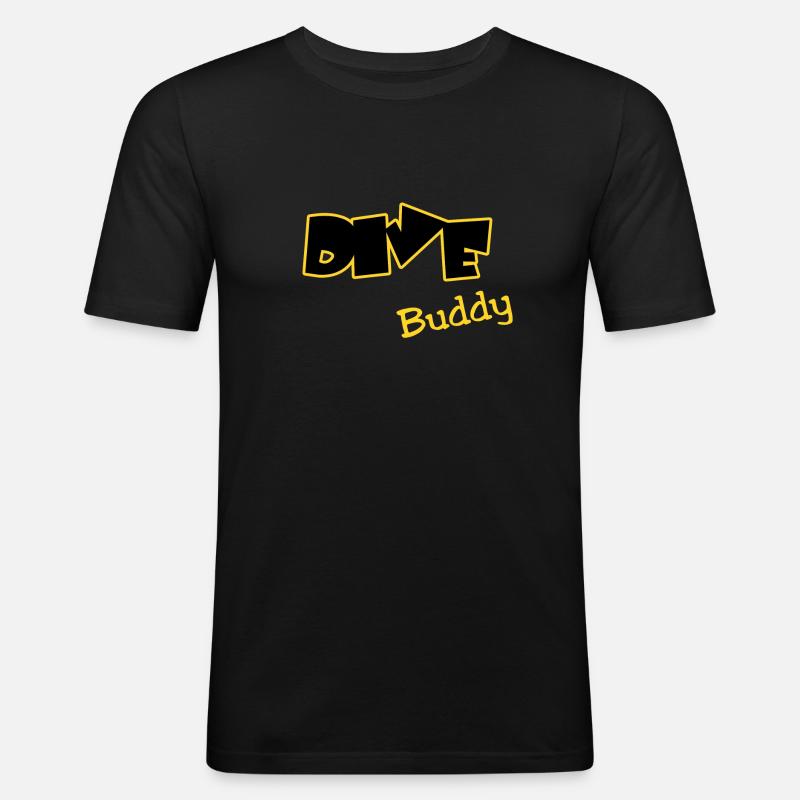 Tauchen Dive Buddy - Männer Slim Fit T-Shirt - Schwarz