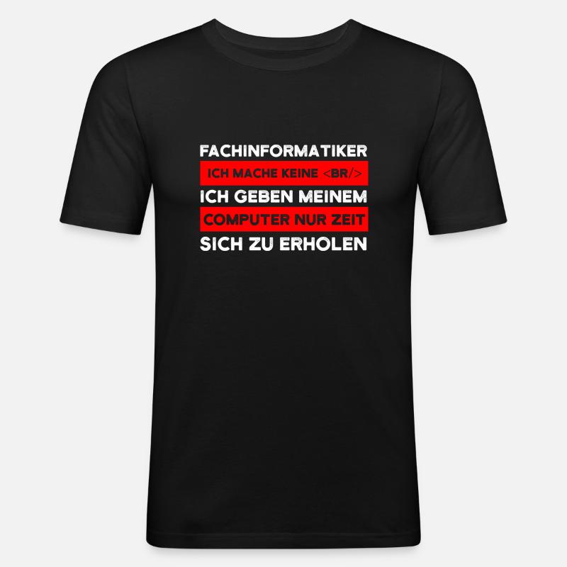 Fachinformatiker Beruf Coder Geschenk - Männer Slim Fit T-Shirt - Schwarz