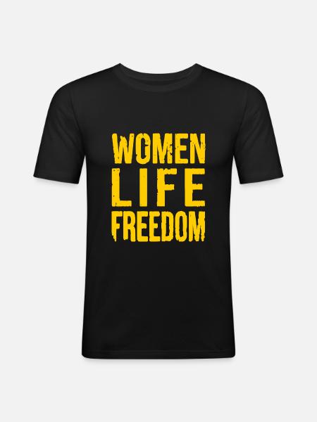 Women life freedom - Men's Slim Fit T-Shirt - black
