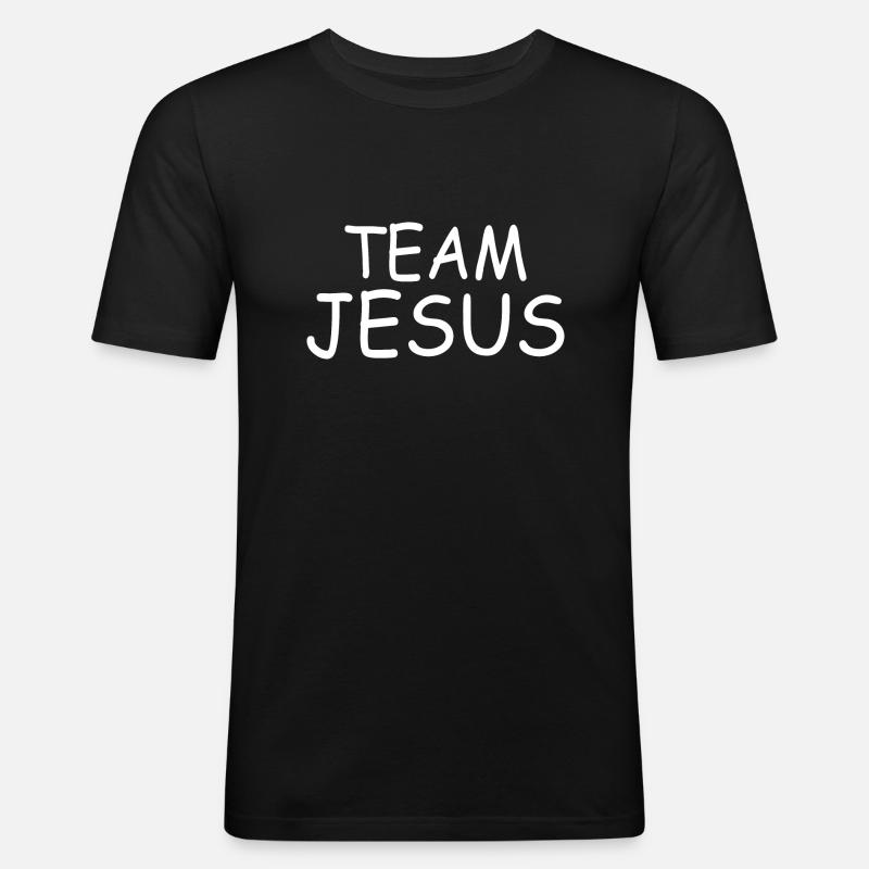 Team jesus - Männer Slim Fit T-Shirt - Schwarz