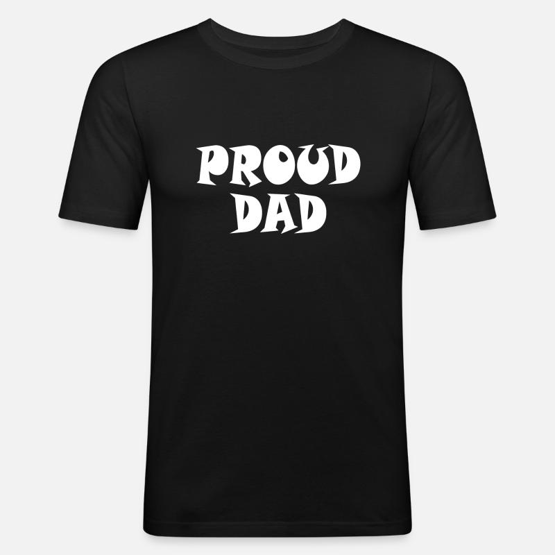 Proud dad - Männer Slim Fit T-Shirt - Schwarz