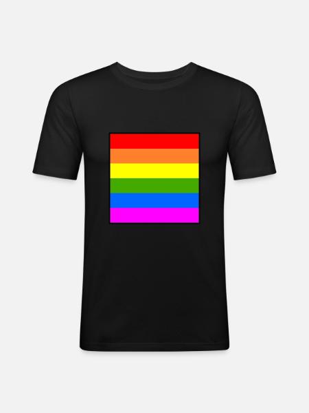 rainbow flag rainbow lgbt flag - Men's Slim Fit T-Shirt - black
