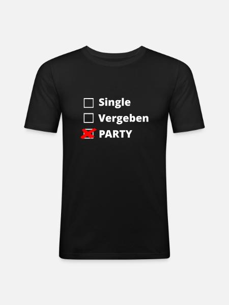 Party - Männer Slim Fit T-Shirt - Schwarz