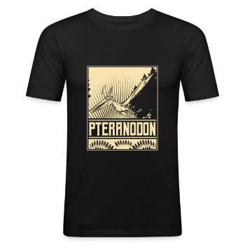 Pteranodon ptérodactyle volant dino dinosaure - T-shirt près du corps Homme - noir - Devant - Nik (191cm)